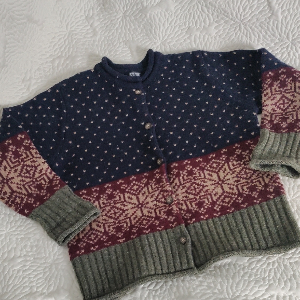 Vintage Skyr Wool Knit Cardigan Medium